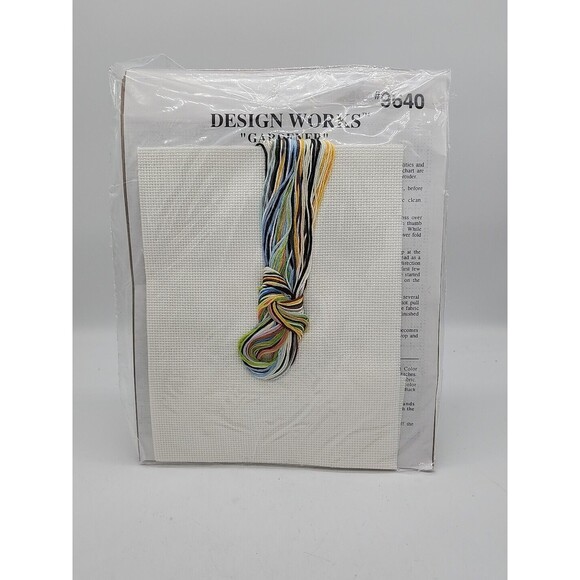 Design Works Village Gardener Cross Stitch Picture Kit Bunny Sunflower 8x10 NOS - Picture 5 of 6